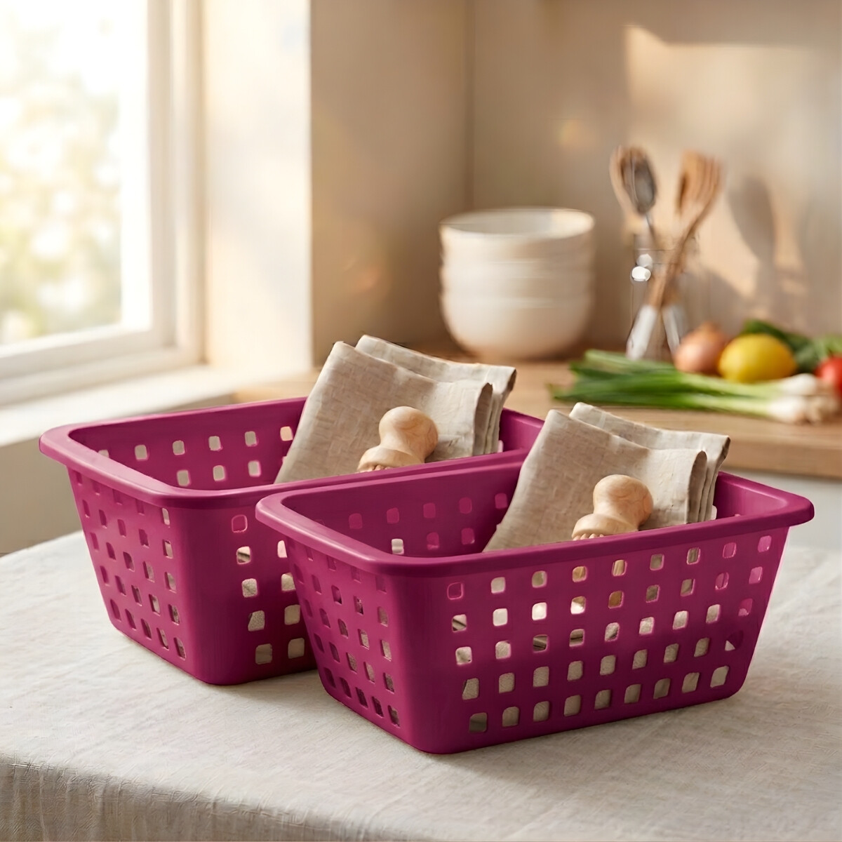 Set x2 Cestos grandes 5,2 lts - VIOLETA 