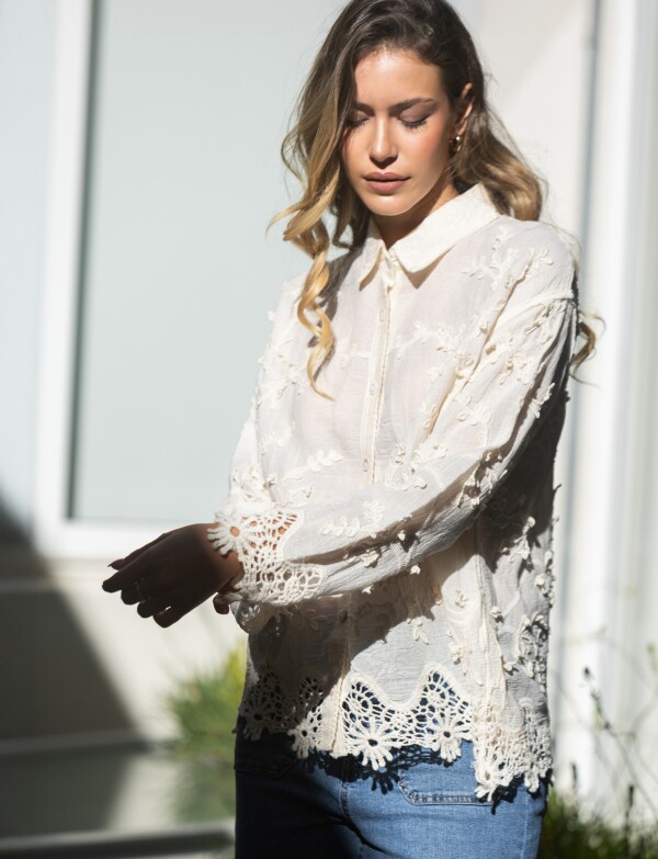 Camisa Crochet BEIGE