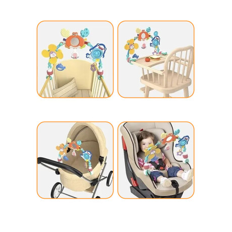 Arco Móvil Estimulación Bebé para Coche Cuna Paseo Huanger Celeste
