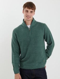 470587 SWEATER PUNTO MEDIO CIERRE HARRY Verde