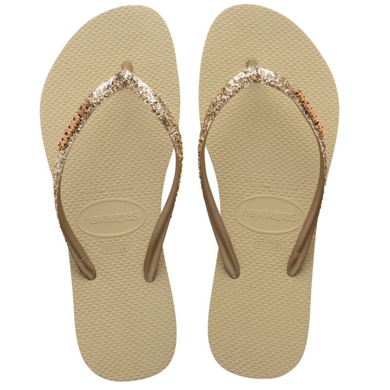 Sandalias de Mujer Havaianas Slim GLitter II Beige Arena