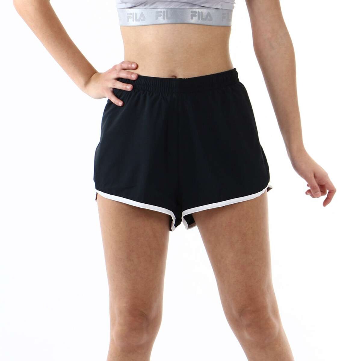 Fila Shorts Femenino Double Air - Negro-Blanco 