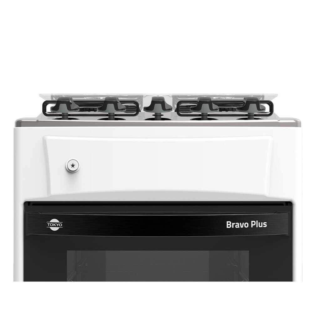COCINA A GAS TOKYO BRAVO PLUS 4H C/ENC BLANCA MESA INOX Unica