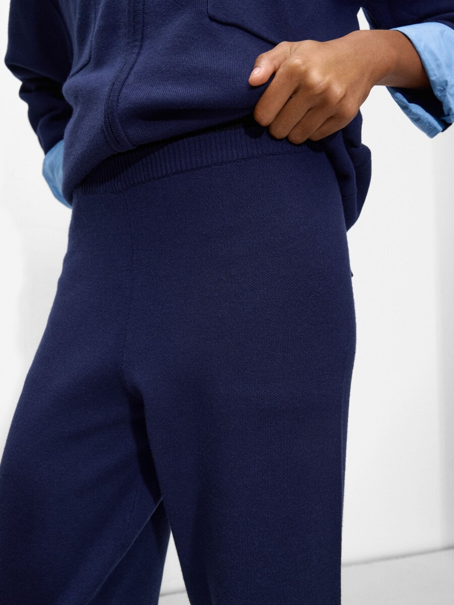 Pantalón De Punto azul-marino