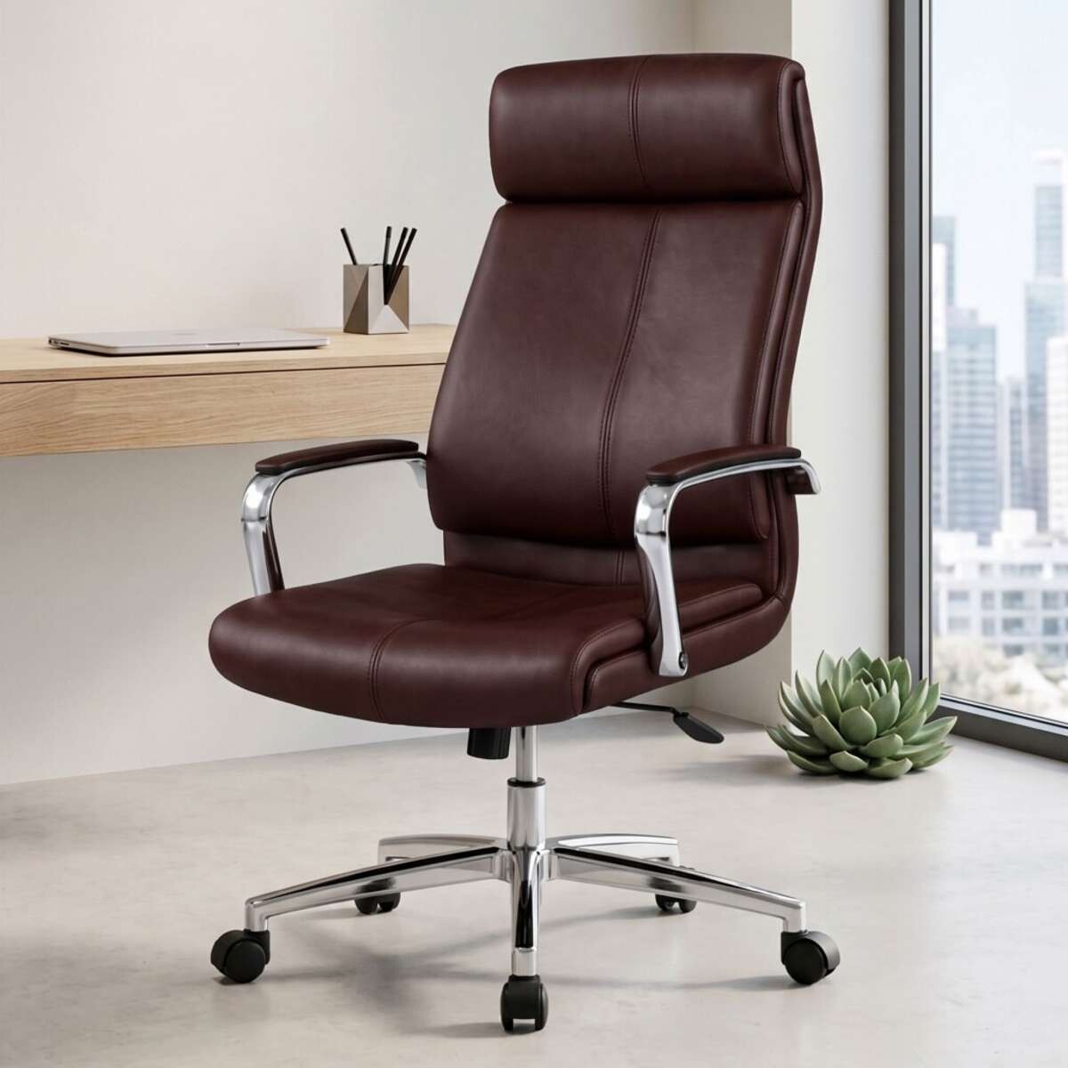 Silla de oficina Cromada Mariposa Vortex - Marron 