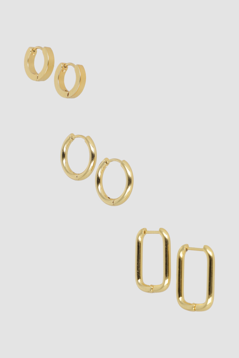 Set de argollas Oro fuerte