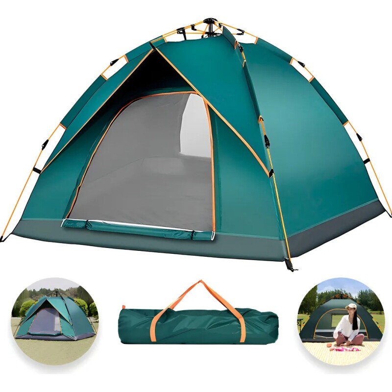 Carpa Automática Autoarmable Capacidad 3 a 4 Personas VERDE