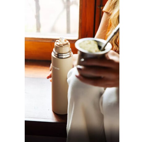 Kit Terrano Termo Bala + Mate con Tapa BEIGE