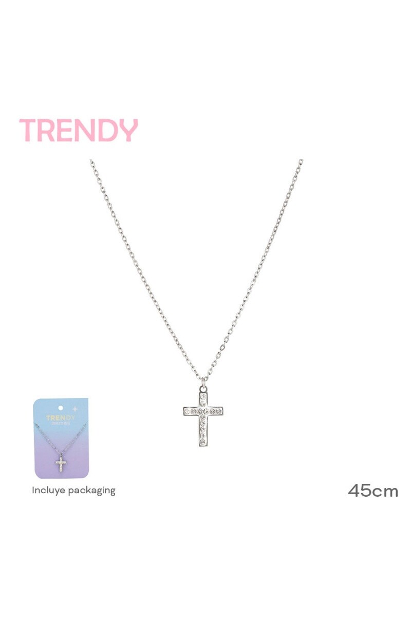 Collar cruz Plateado