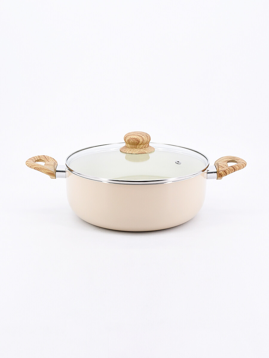 OLLA BEIGE CON TAPA - BEIGE 