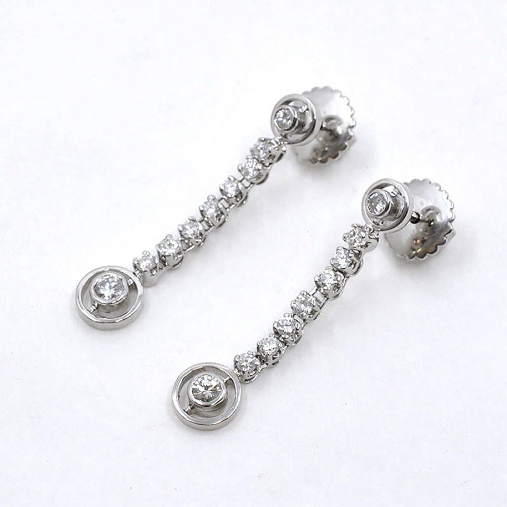 Caravanas En Oro 18K Blanco Y Brillantes Caravanas En Oro 18K Blanco Y Brillantes