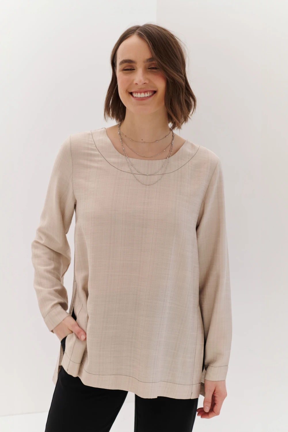 BLUSA BIANCA beige 2