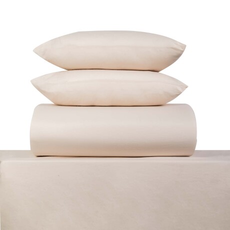 JUEGO DE SABANAS 1 1/2 PLAZA POLIESTER NATURAL-BEIGE PREWASHED ARENA