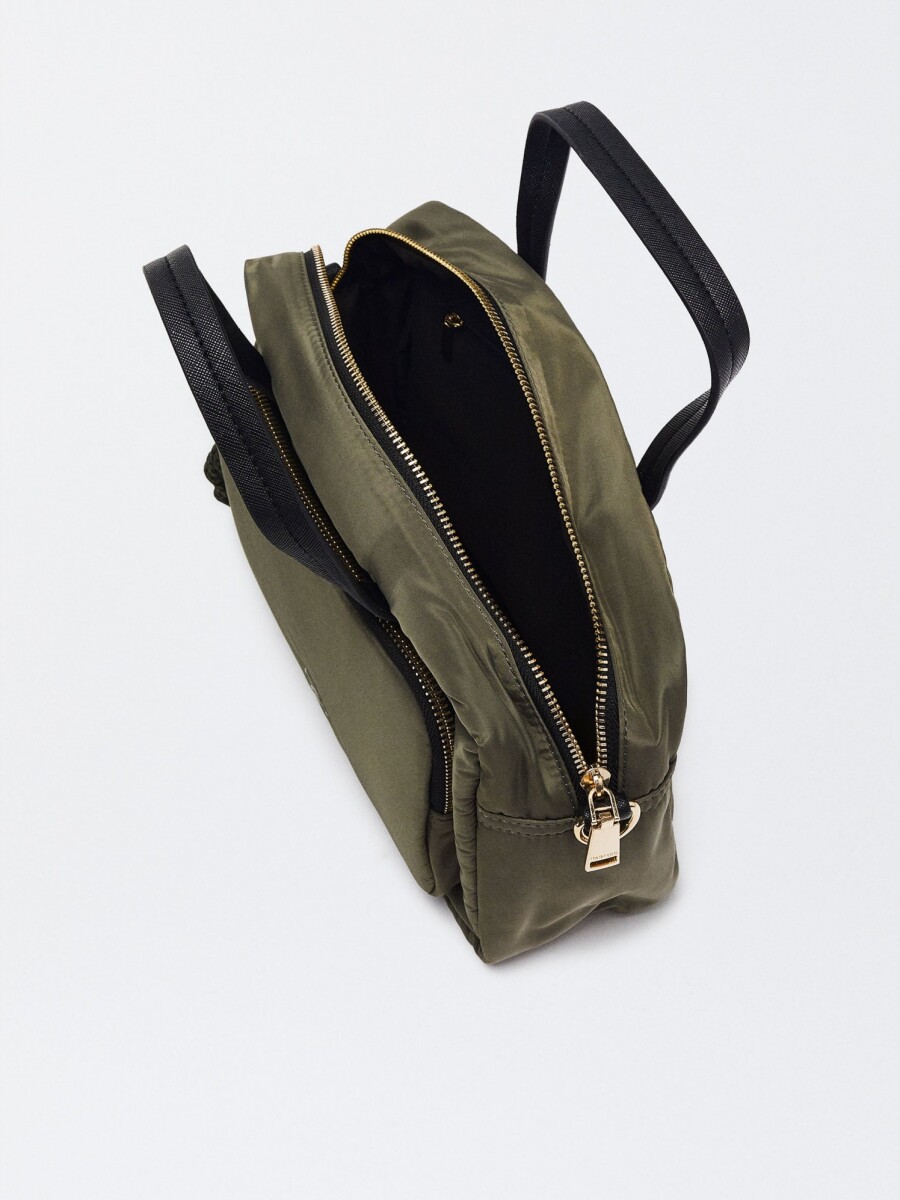 Bolso Tote De Nylon caqui