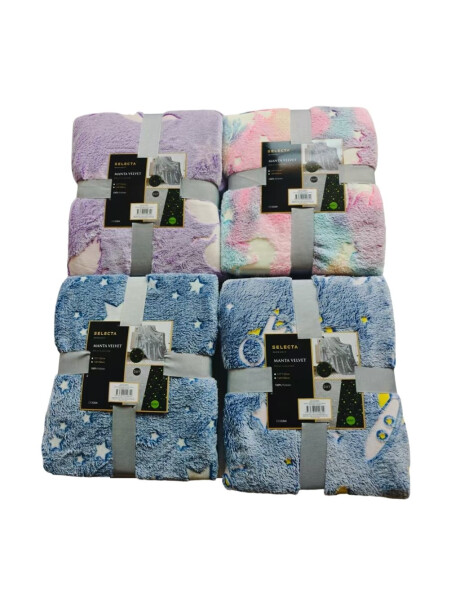 MANTA VELVET BRILLA EN OSCURIDAD 127X152CM SURTIDO MANTA VELVET BRILLA EN OSCURIDAD 127X152CM SURTIDO