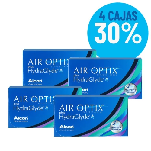 Set Air Optix Plus (hydraglyde) X4 Cajas Blanco