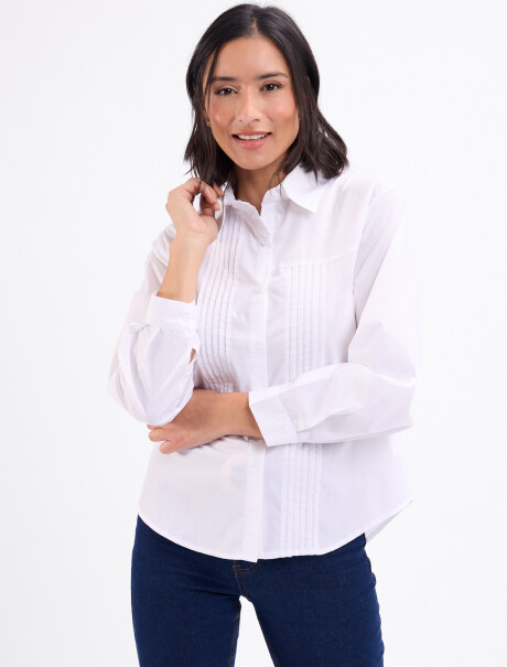 Camisa con tablas Florencia blanco