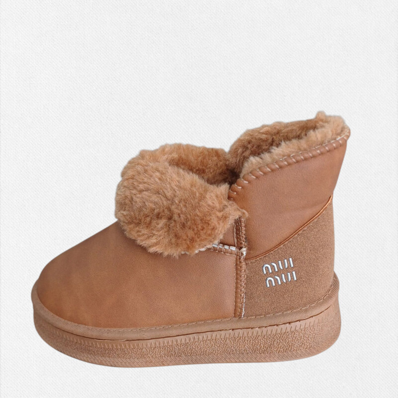 BOTA PLATAFORMA CORDERITO MARRÓN