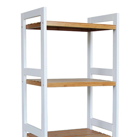 Estanteria 5 Tablas 45X32X142 Cm Bamboo Con Blanco
