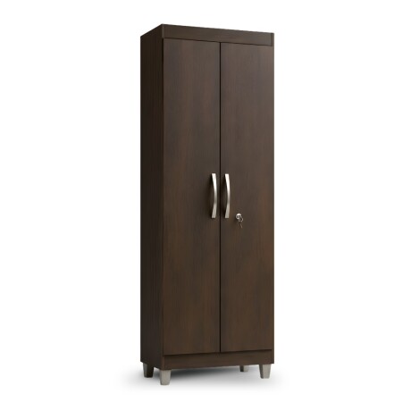 ROPERO 2 PUERTAS GUARDARROPA ARMARIO PLACARD CLOSET MULTIUSO CON LLAVE NOGAL