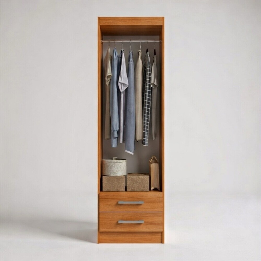 ROPERO 2 PUERTAS GUARDARROPA ARMARIO PLACARD CLOSET MULTIUSO CHOCOLATE