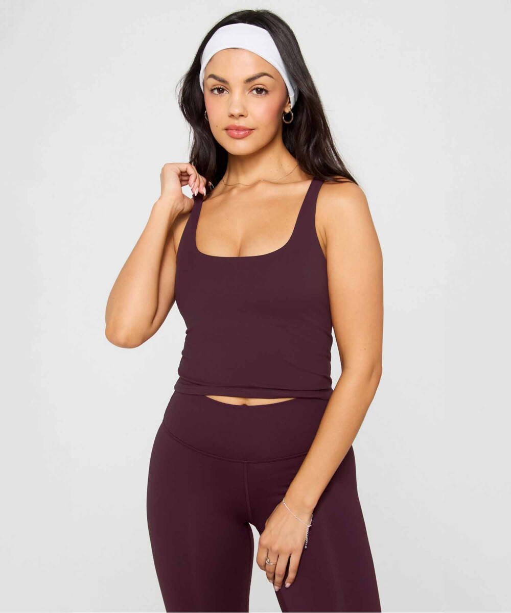 Top PureLuxe Built-In Bra Mujer - Oxblood 