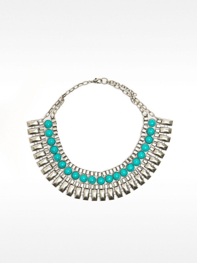 Choker Largo Con Piedras azul