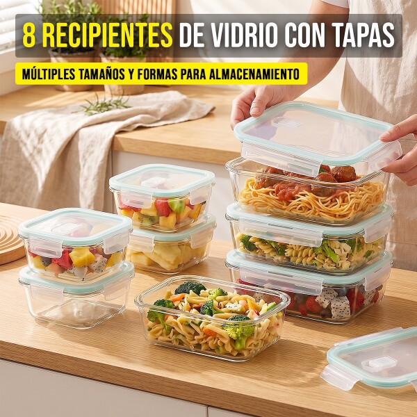 Juego De 8 Tarros De Vidrio Hermeticos Taper Recipientes Contenedores Imback Turquesa Juego De 8 Tarros De Vidrio Hermeticos Taper Recipientes Contenedores Imback Turquesa