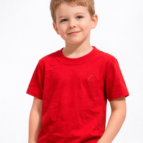 Remera Básica de Niños Roja