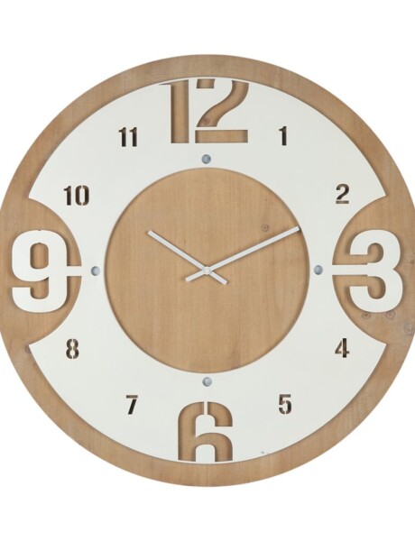 RELOJ DE PARED MDF D68X68X4.5CM BLANCO Y MADERA RELOJ DE PARED MDF D68X68X4.5CM BLANCO Y MADERA