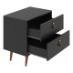 Mesa De Luz Cabecera Padua Nordica Cajones Dormitorio Negro