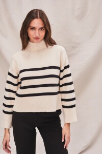 Polera Rayada Raya Negro