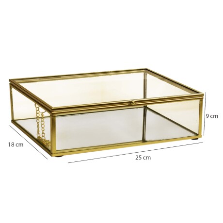 Alhajero Dianna Organizador Exhibidor Joyero Grande Vidrio Dorado