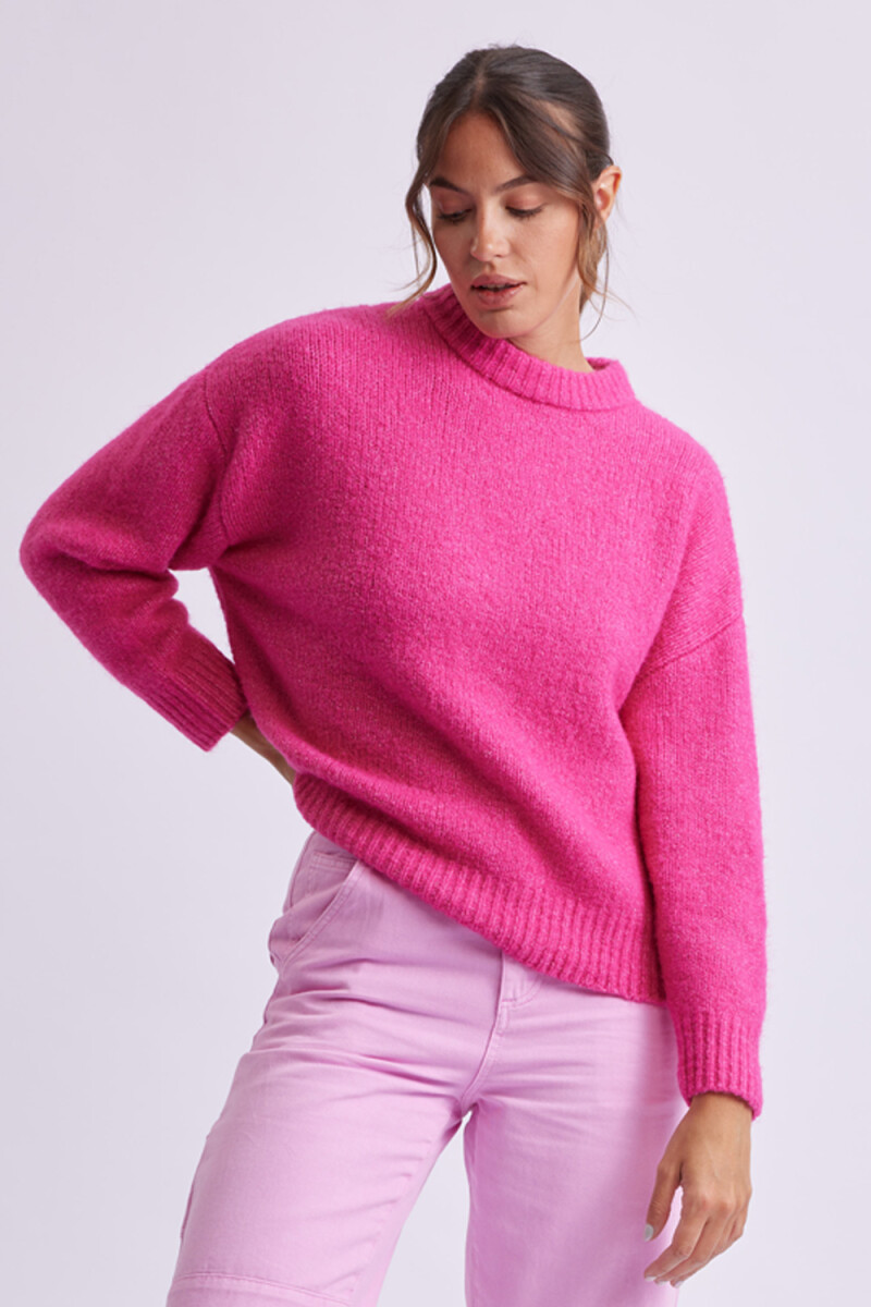 Buzo de punto básico Fucsia