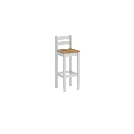 Desayunador 4 Bancos Cocina Comedor Madera Blanco Blanco
