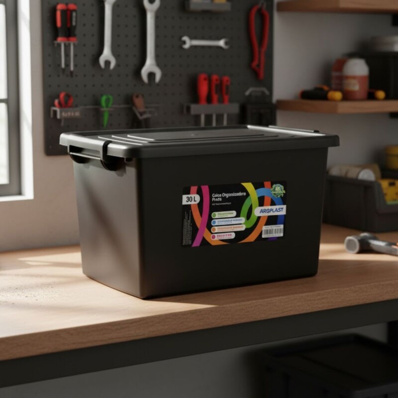 Set x5 Caja organizadora 30lts NEGRO