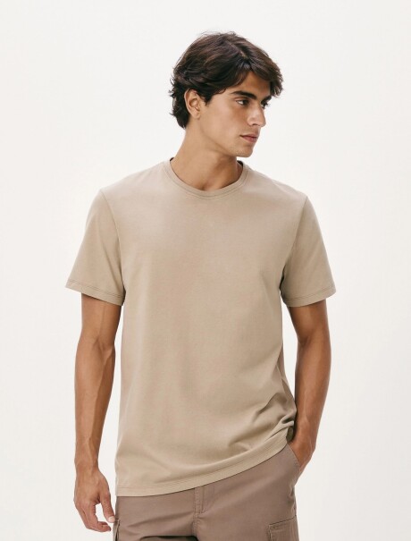 CAMISETA BÁSICA SUPER COTTON BEIGE