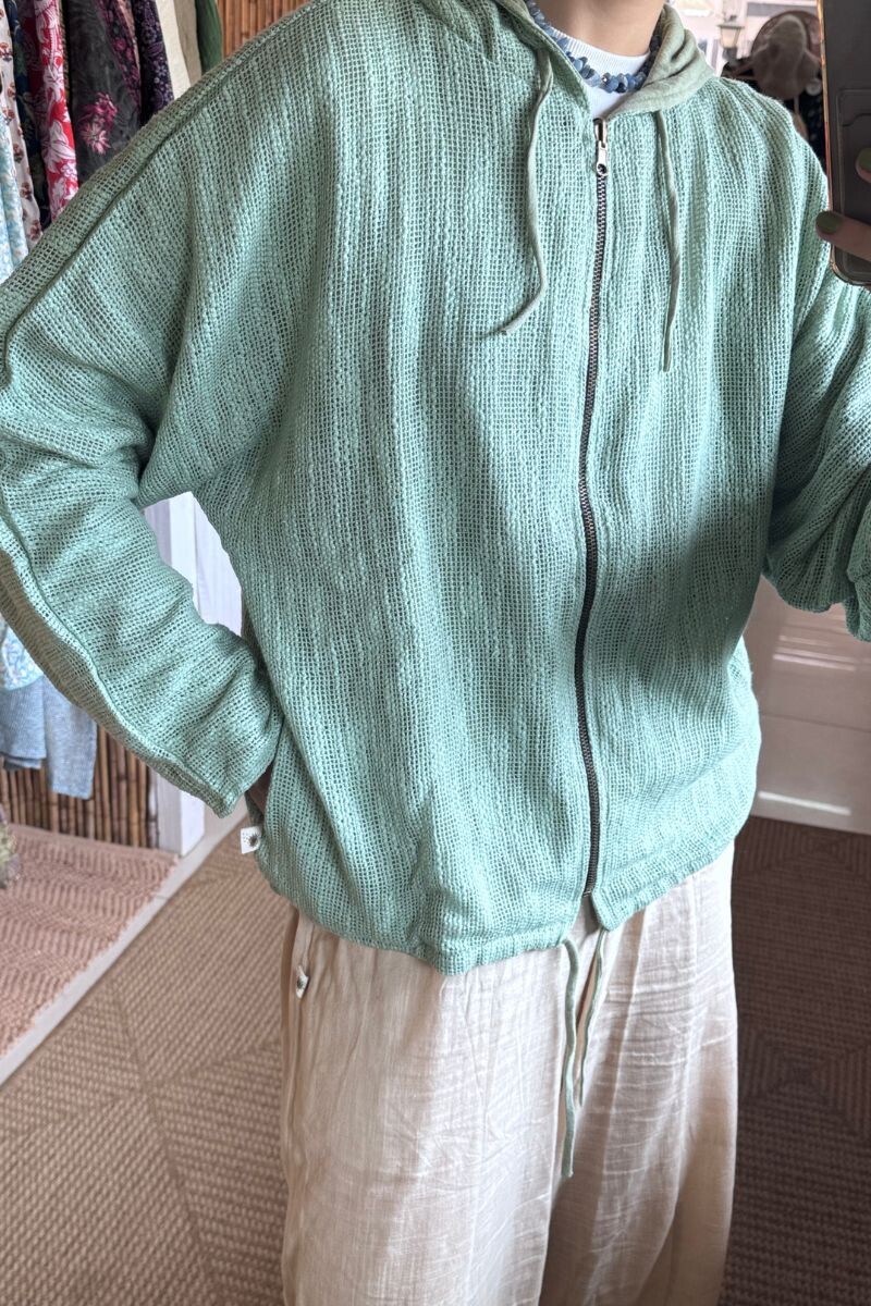 Campera agua reversible Verde agua