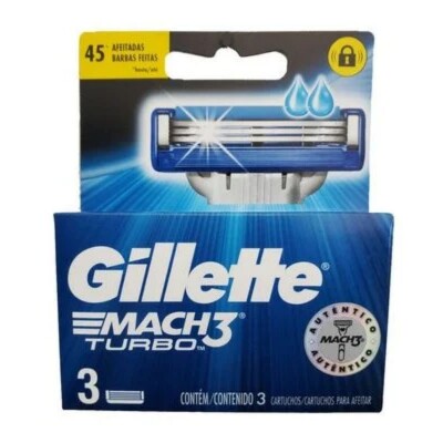 Cartuchos para Afeitar Gillette Mach 3 Turbo Repuesto X3 Cartuchos para Afeitar Gillette Mach 3 Turbo Repuesto X3