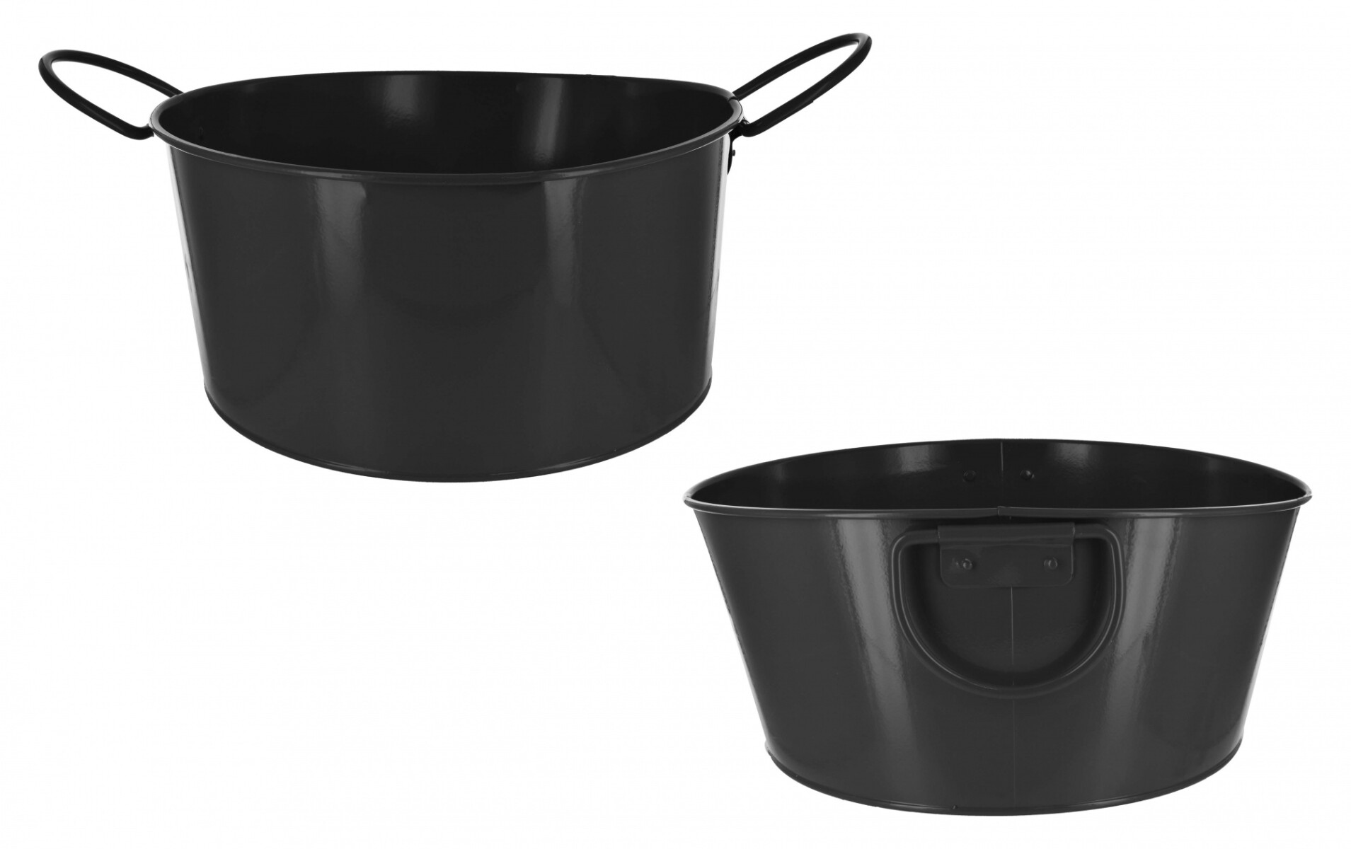 Balde de metal negro para botellas 30x14cm 