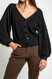Cardigan Algodón Negro