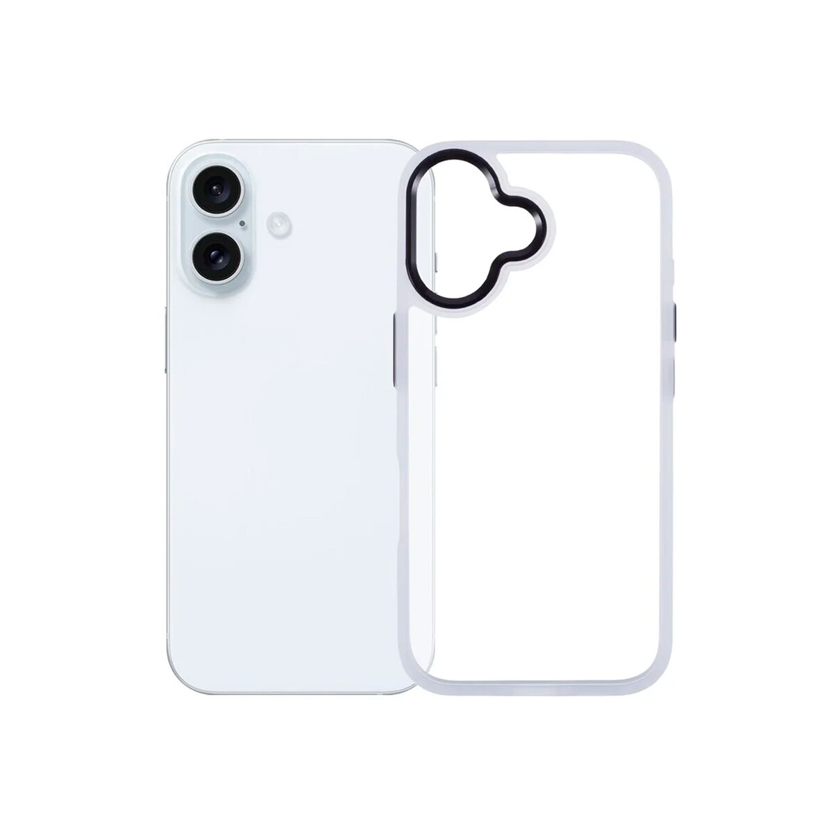 Protector para iPhone 16 bordes color blanco 