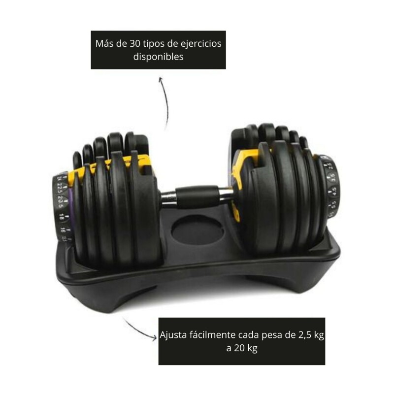 Mancuerna ajustable de 2.5 a 20kg Best Negro