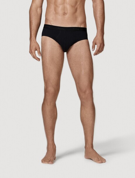 KIT DE 2 CALZONCILLOS SLIP CON ELASTANO NEGRO