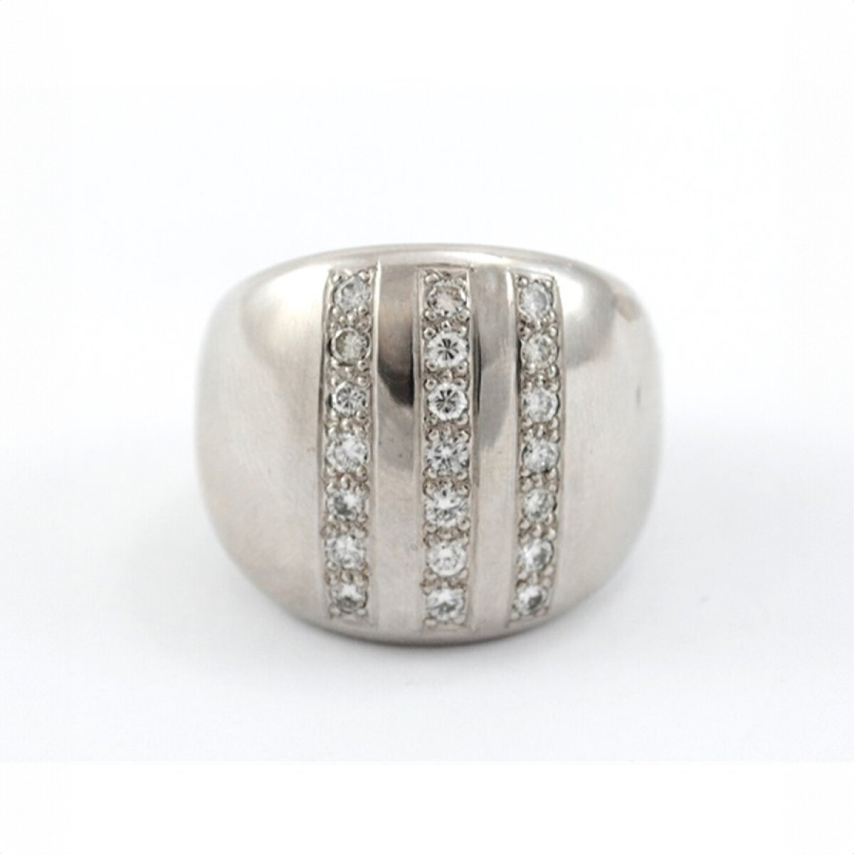 Anillo Oro Blanco 18K Con Brillantes 