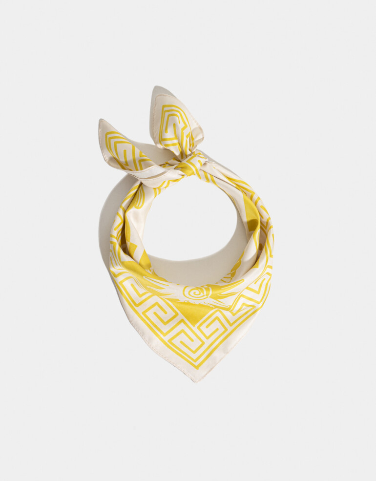 Pañuelos Raso Estampados Varios Pañuelo Raso Con Estampa - Combinacion Bicolor