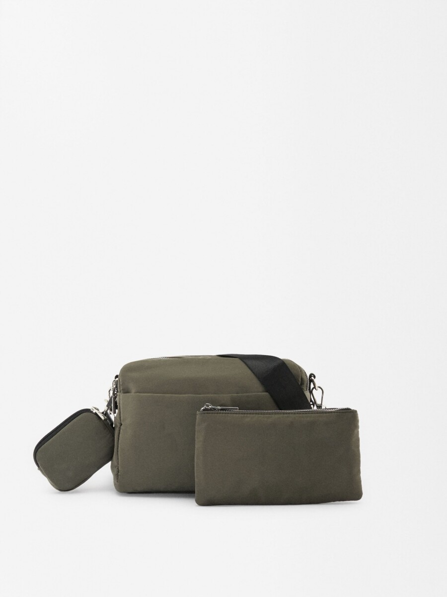 Bolso Bandolera Con Bolso Extraíble caqui