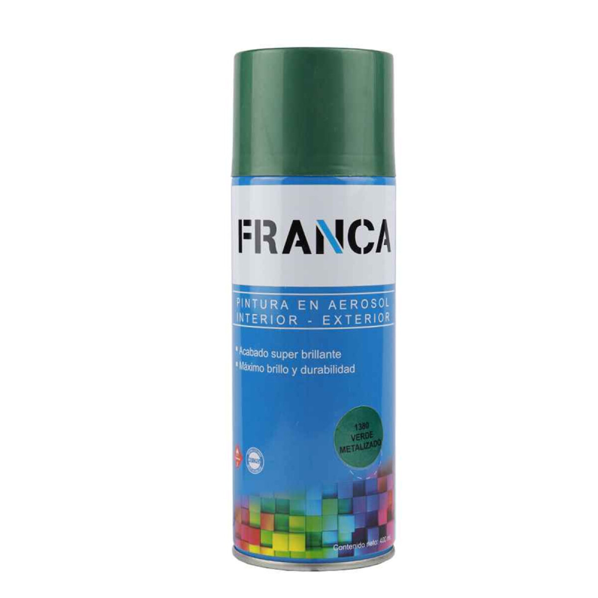 ESMALTE AEROSOL 400ML VERDE METALIZADO REF.1380 FRANCA ++ - N/a 