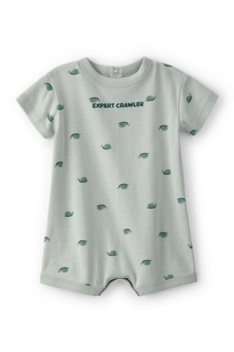 Monito corto de algodón, verde, diseño caracoles Sin color