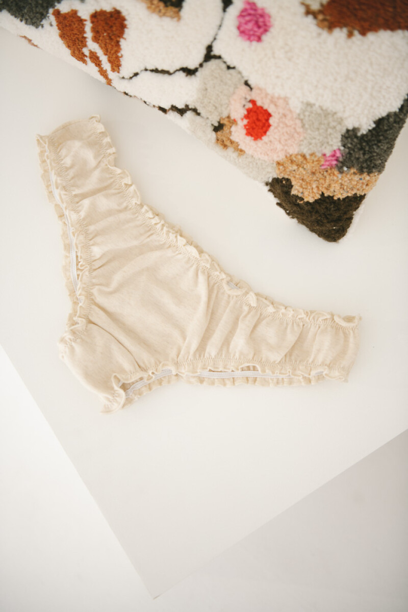 Vedetina Cata – Algodón suave con frunces, sexy y divertida Beige Melange